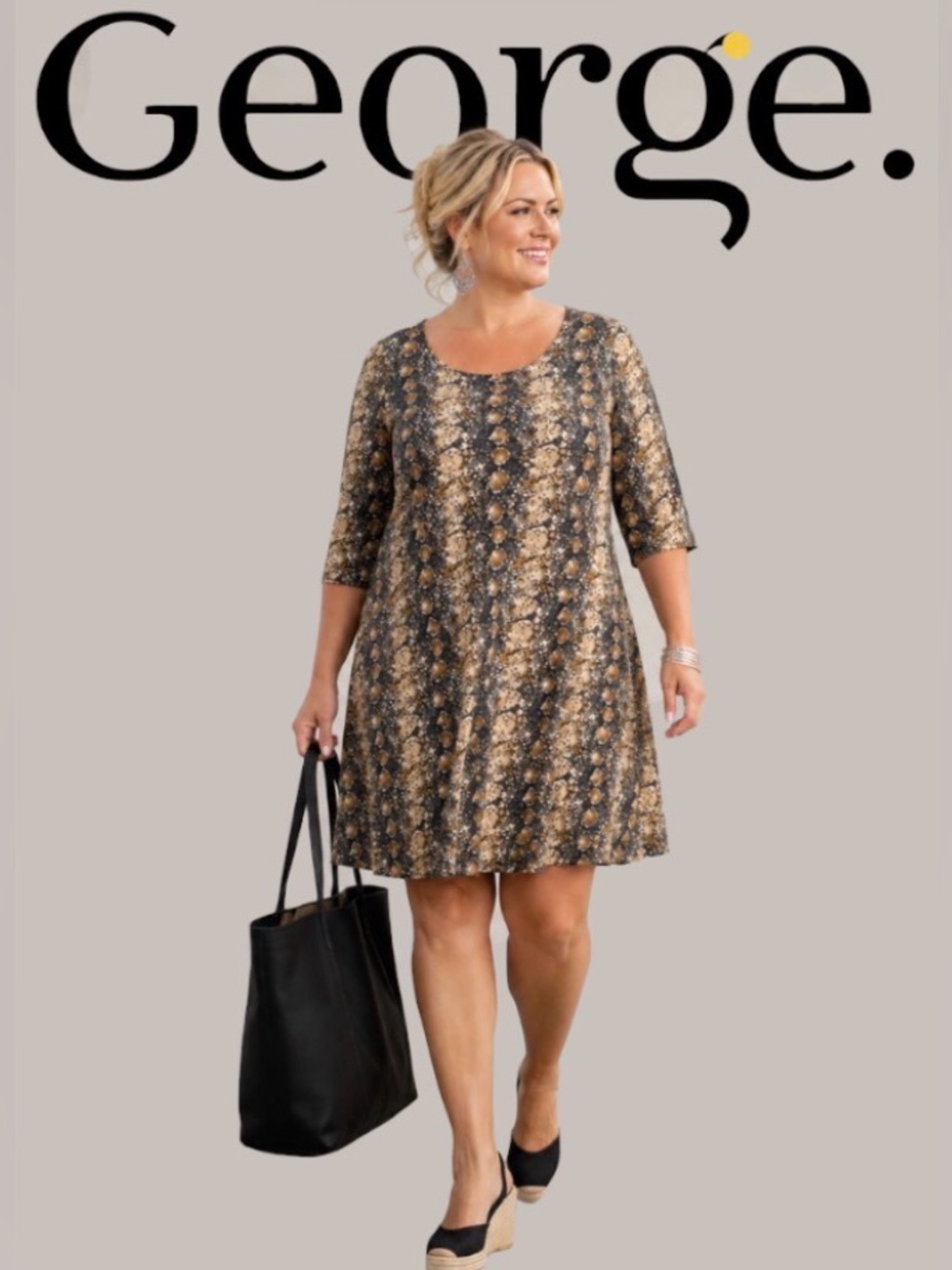 2X George NWT Plus Print Skater Style Dress